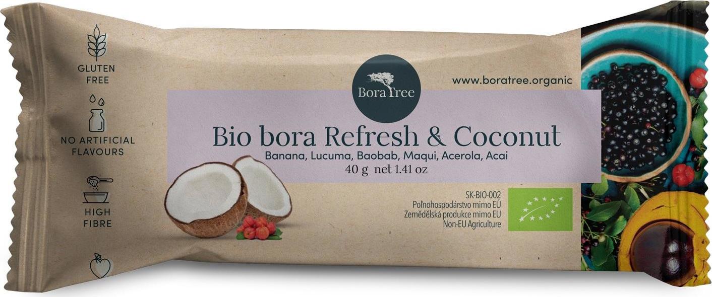 BoraTree BIO Tyčinka s kokosem a směsí Bio bora Refresh 40 g