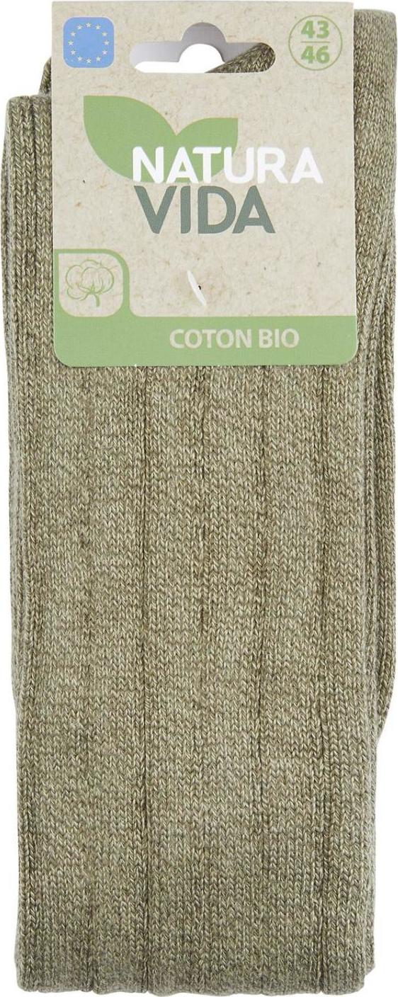 NATURA VIDA PONOŽKY ORGANIC COTTON REGULAR KAKI 35-38 1 ks