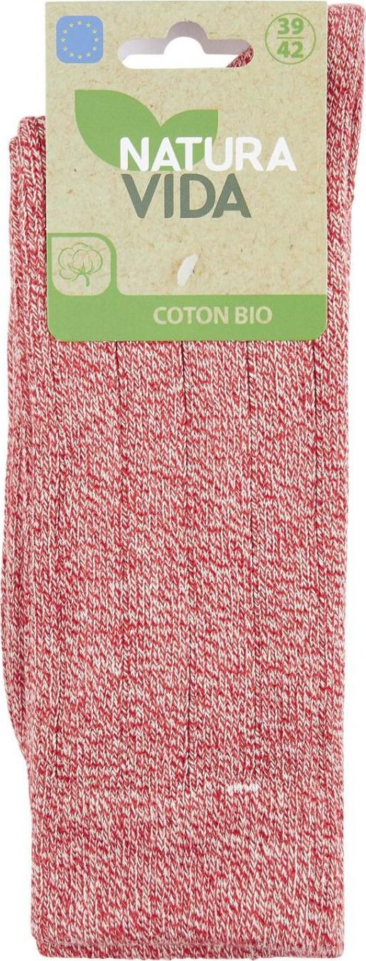 NATURA VIDA PONOŽKY ORGANIC COTTON REGULAR ROUGE 35-38 1 ks