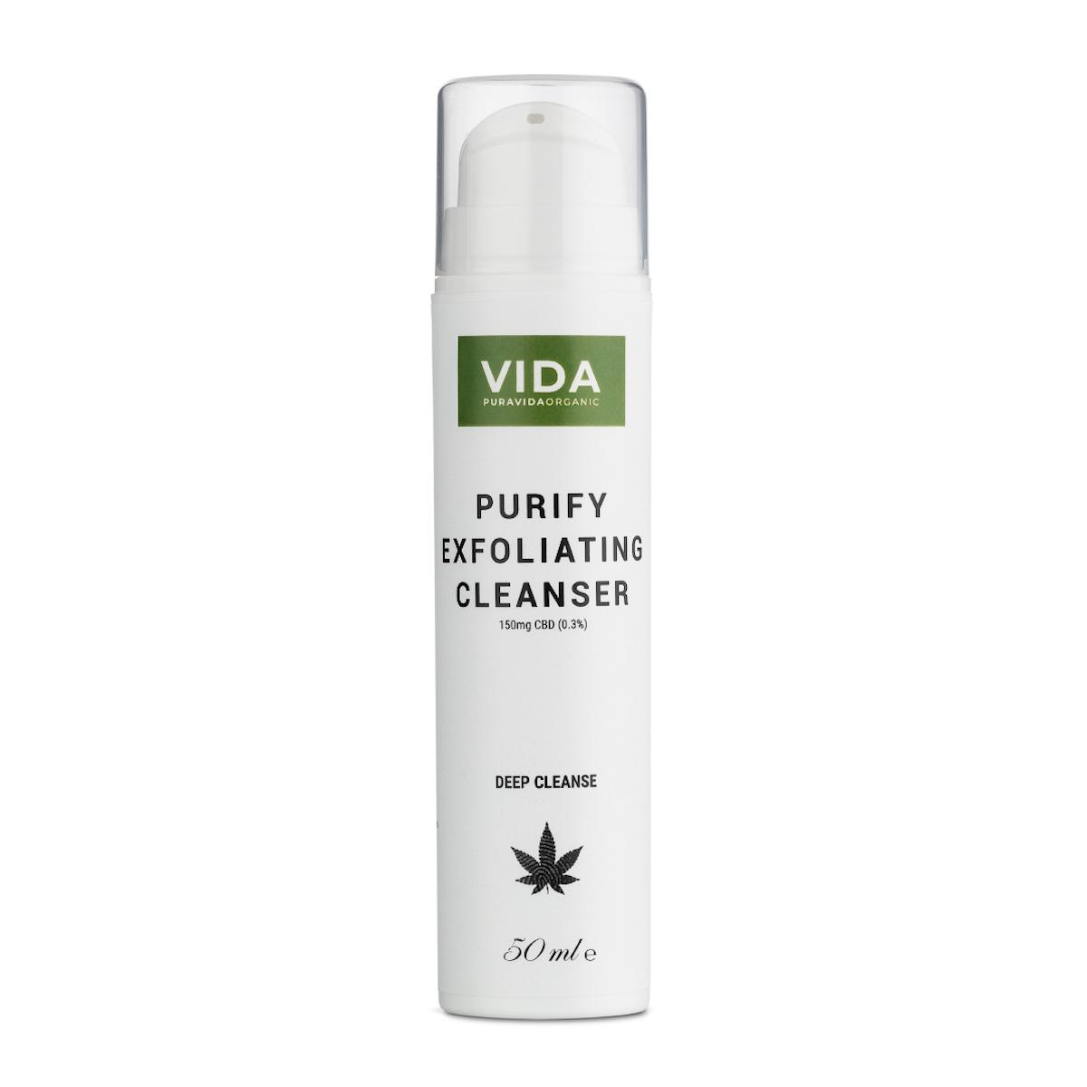 Pura Vida Organic CBD Exfoliační čisticí mléko