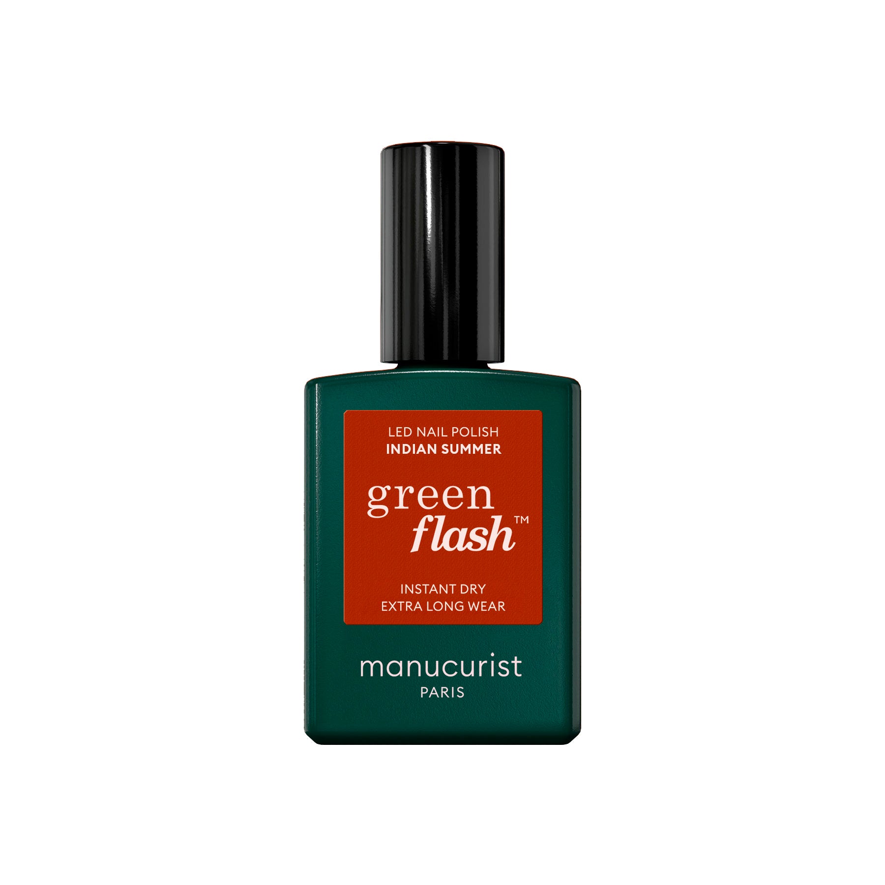 Manucurist Green Flash LED gel lak na nehty - Indian Summer (15 ml) - oranžovo-červená barva Manucurist