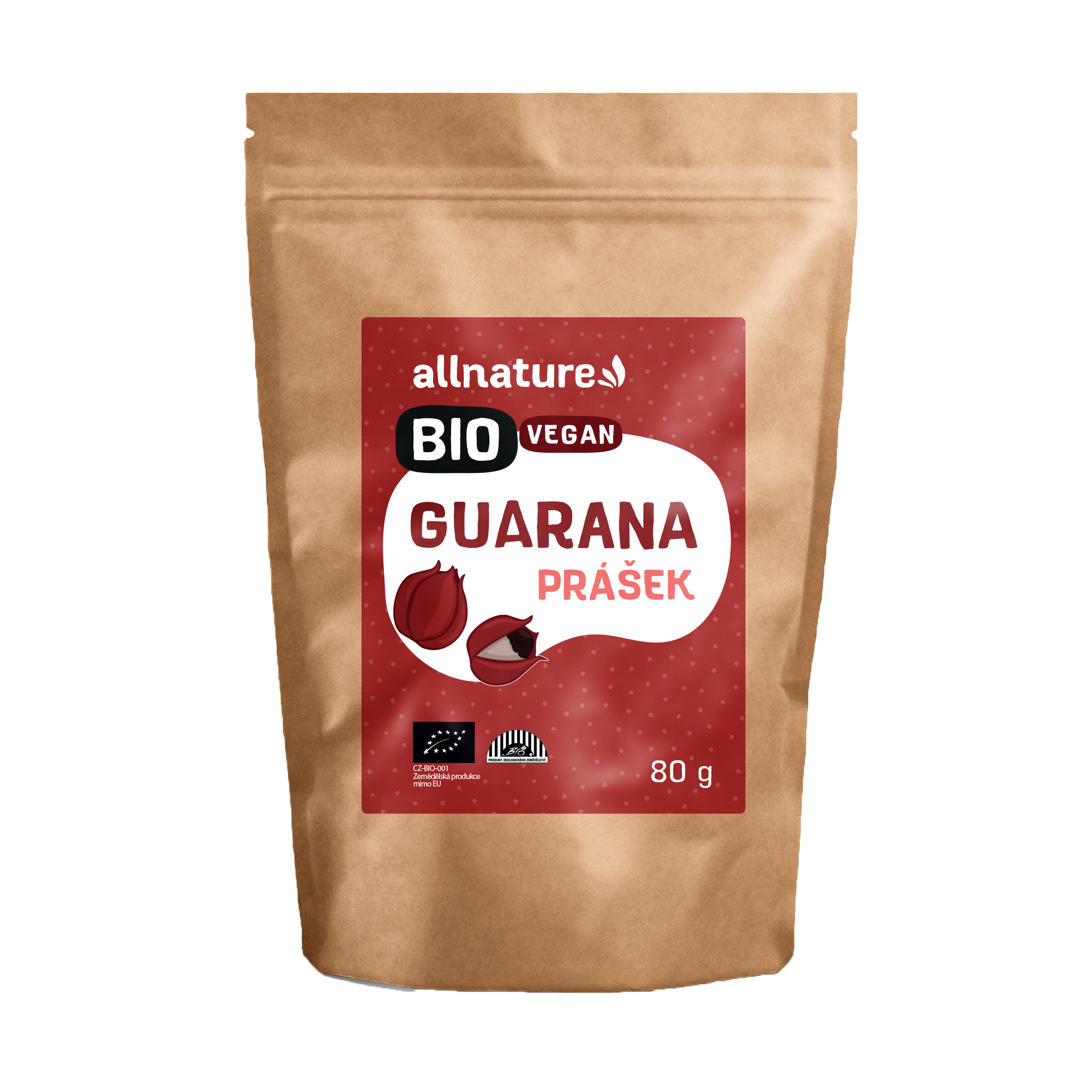 Allnature Guarana prášek BIO (80 g) - ideální pro bylinné smoothie Allnature