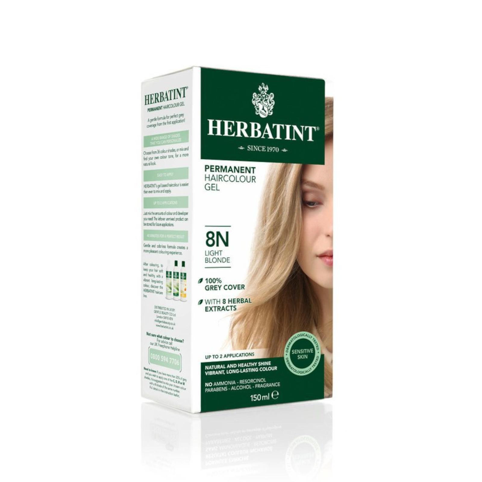 HERBATINT Permanentní barva na vlasy světlá blond 8N 150 ml