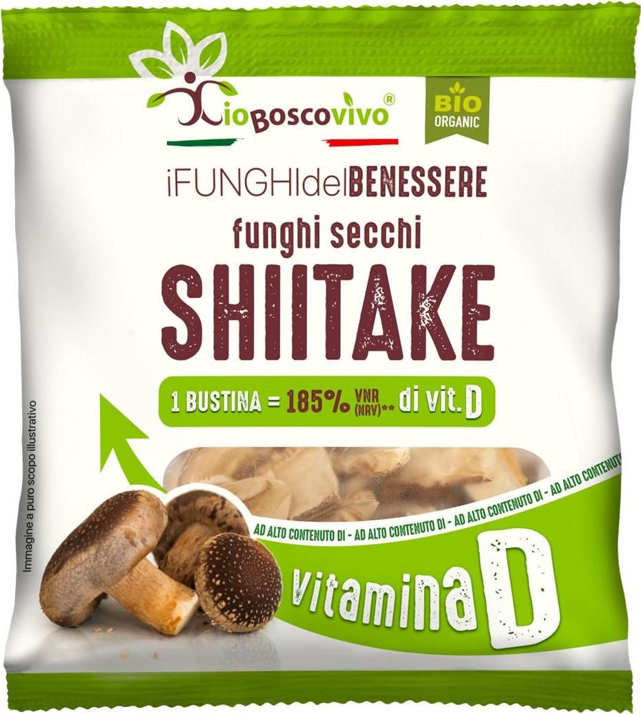 IOBOSCOVIVO Sušené plátky hub shiitake 8 g