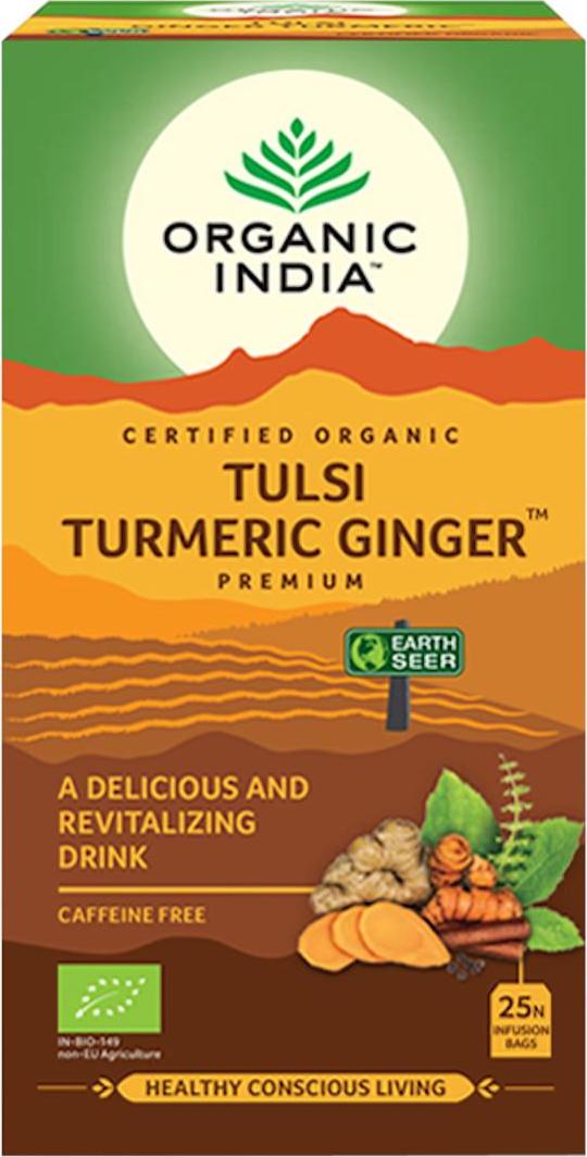 Organic India Tulsi kurkuma zázvor BIO 25 sáčků