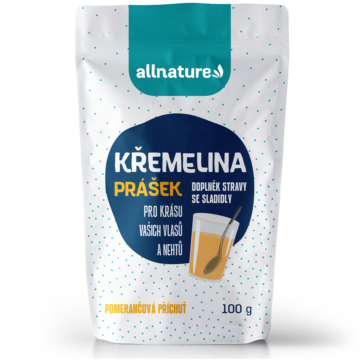Allnature Křemelina - příchuť pomeranč (100 g) - pro krásnou pleť