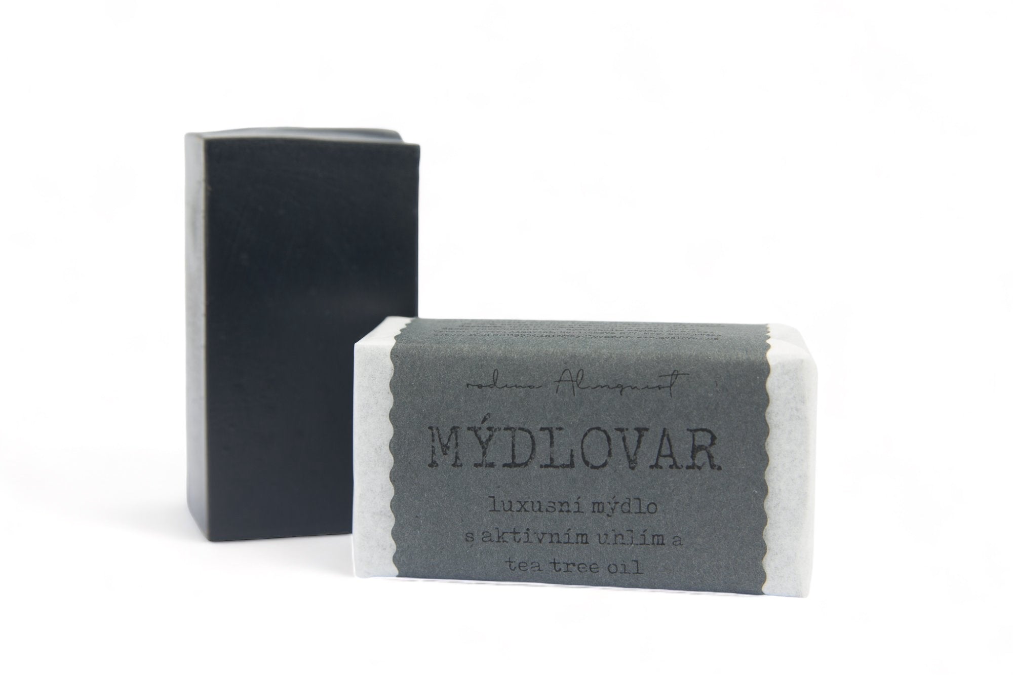 Mýdlovar Luxusní mýdlo s aktivním uhlím a tea tree - 120 g - pomůže problematické pokožce Mýdlovar