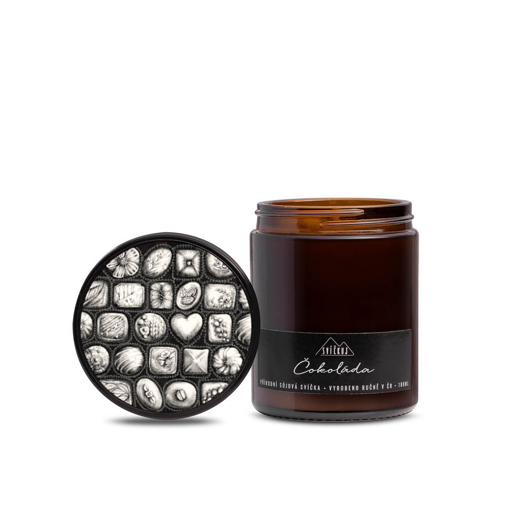 Svíčkuj Vonná svíčka - Čokoláda (180 ml) - s vůní pralinek Svíčkuj