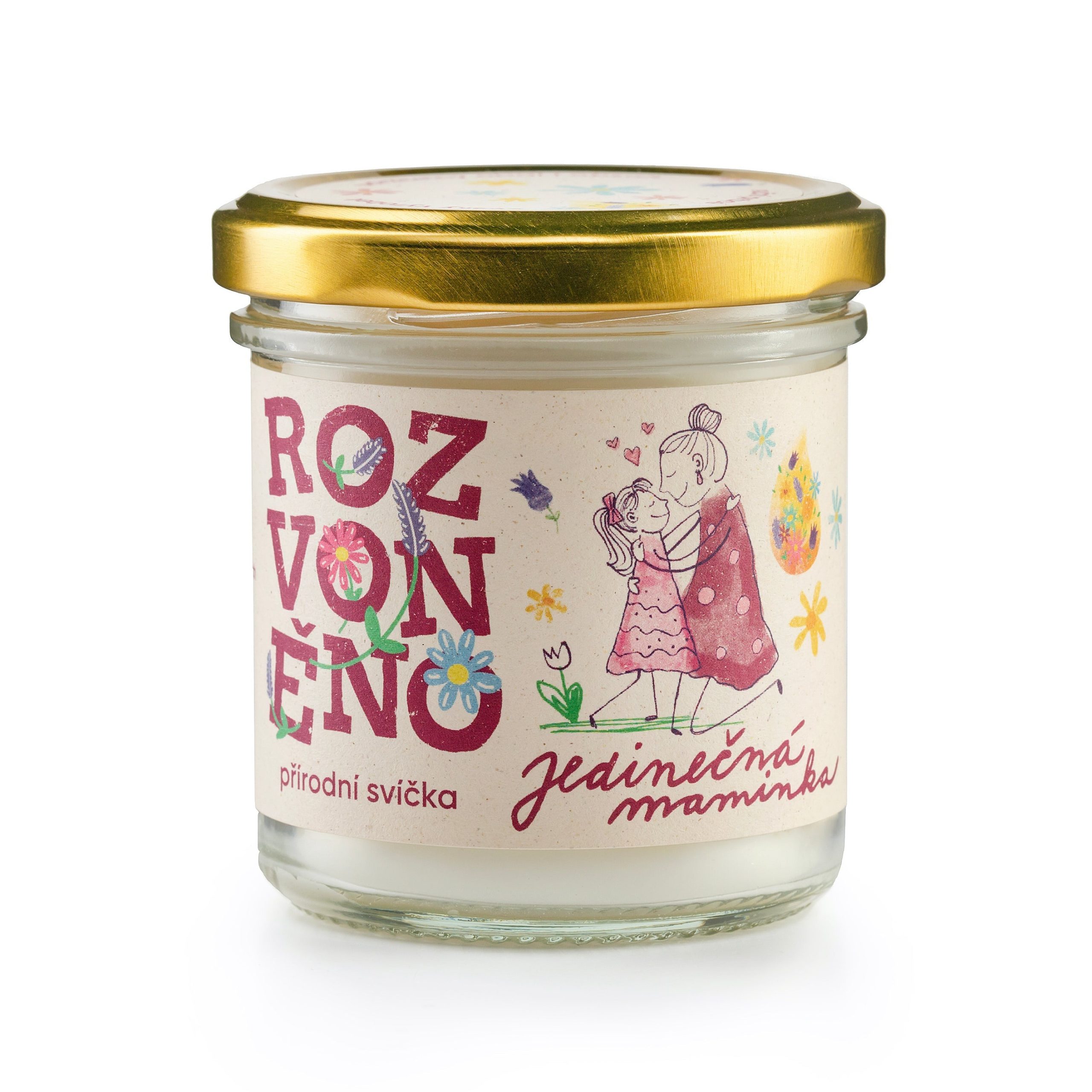 Rozvoněno Vonná svíčka - Jedinečná maminka (130 ml) - II. jakost - s geránií