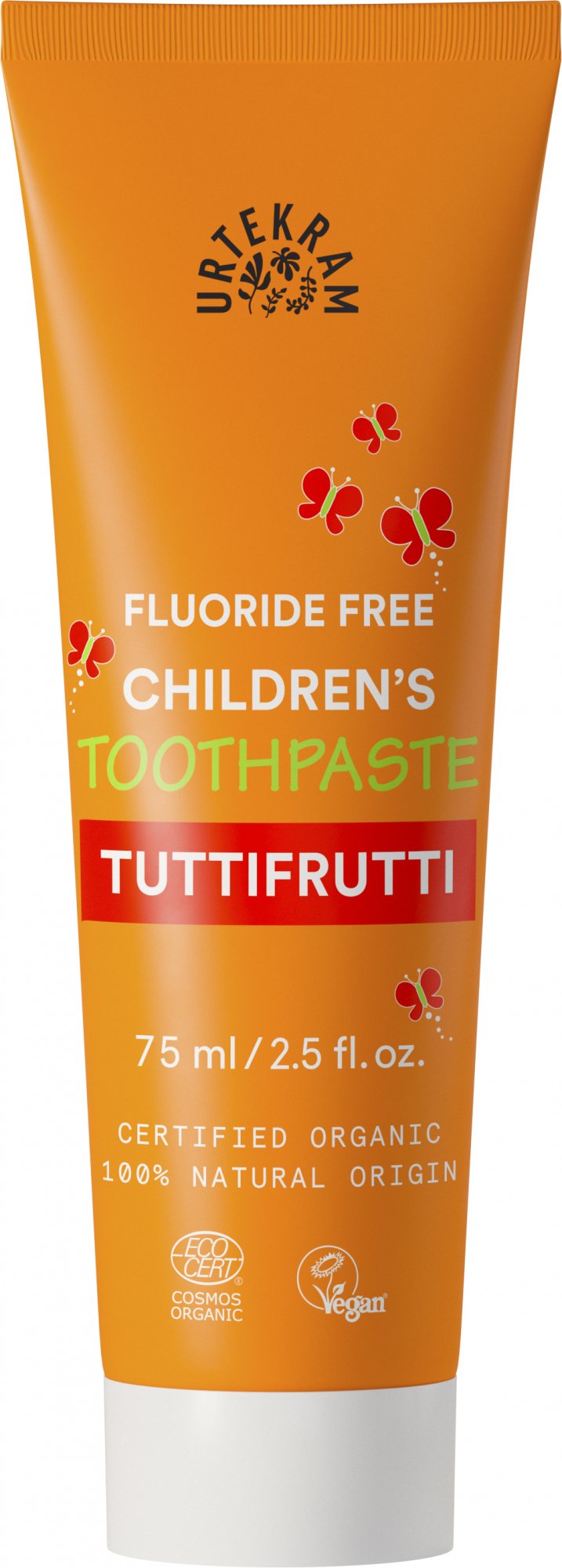 Urtekram Dětská zubní pasta Tutti frutti BIO (75 ml) - II. jakost - bez fluoridu Urtekram