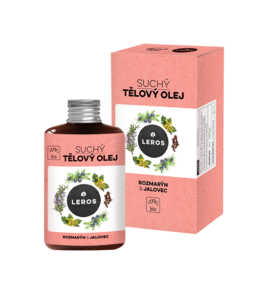 LEROS Suchý tělový olej BIO (100 ml) - Rozmarýn & jalovec - vhodný i na lymfatickou masáž