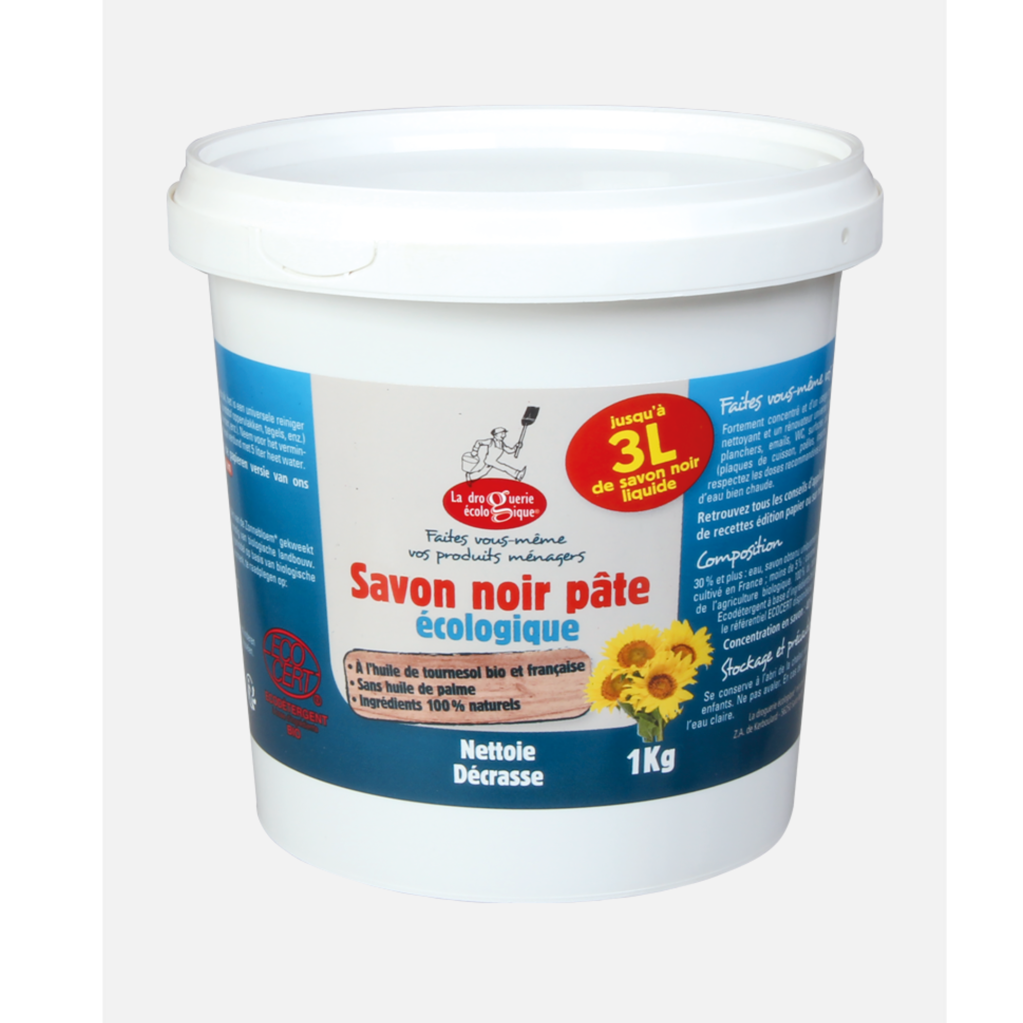 La Droguerie Ecologique by Ecodis Univerzální černé mýdlo BIO - pasta (1 kg) - II. jakost Ecodis