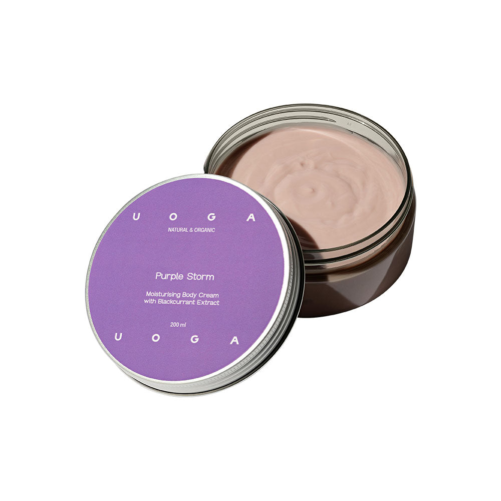 Uoga Uoga Hydratační tělový krém Purple Storm s černým rybízem (200 ml) - s mangovým máslem Uoga Uoga