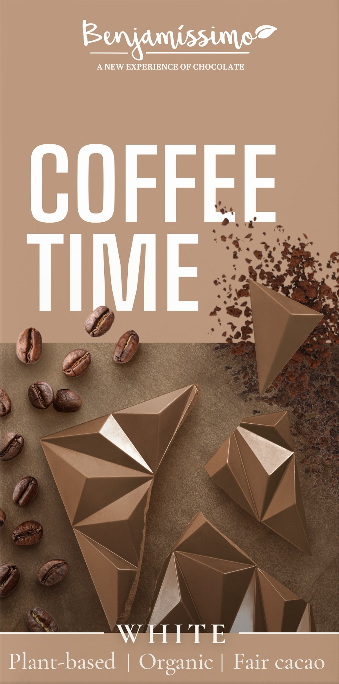 Benjamíssimo Čokoláda Coffee Time bez kofeinu BIO (60 g) - alternativa bílé čokolády PURO shop