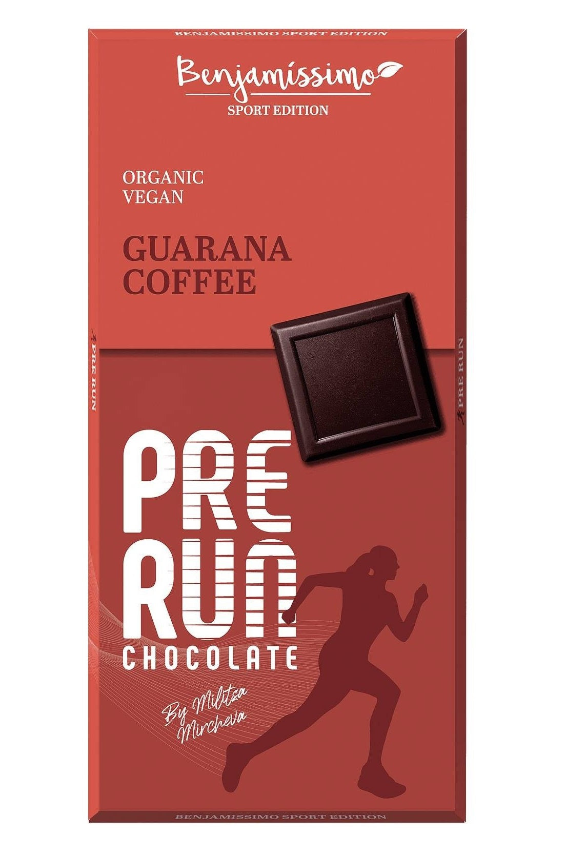 Benjamíssimo Tmavá čokoláda Pre Run s kávou a guaranou bez přidaného cukru BIO (60 g) - slazená datlemi PURO shop