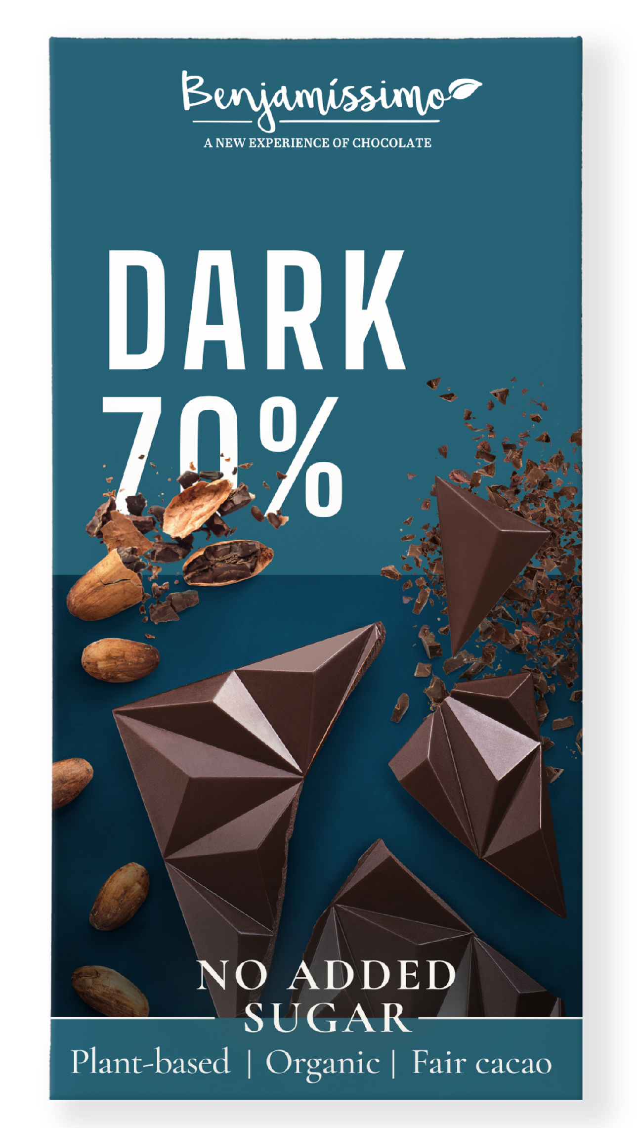 Benjamíssimo Tmavá čokoláda bez přidaného cukru 70% BIO (70 g) - slazená erythritolem PURO shop