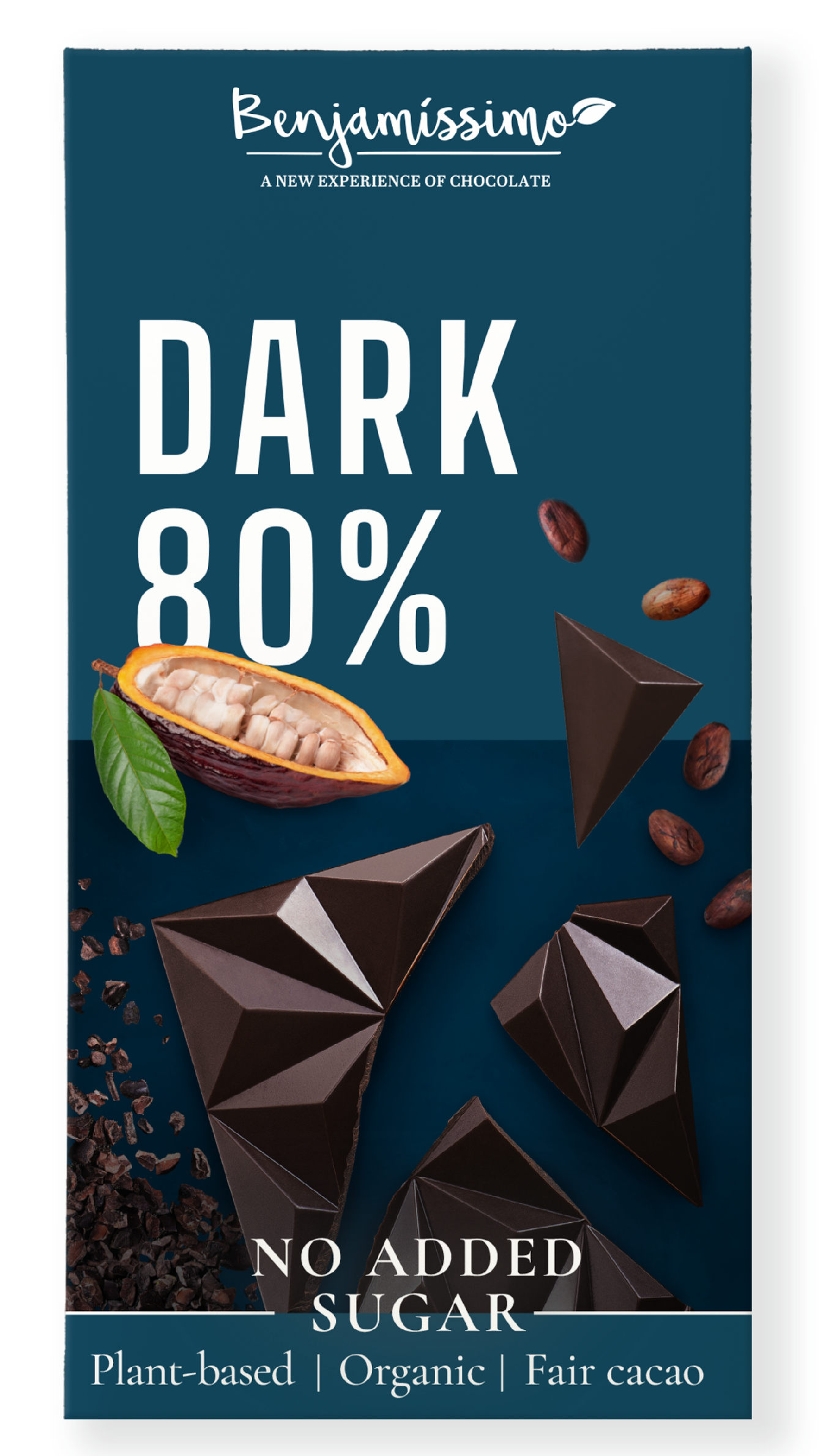 Benjamíssimo Tmavá čokoláda bez přidaného cukru 80% BIO (60 g) - slazená erythritolem PURO shop