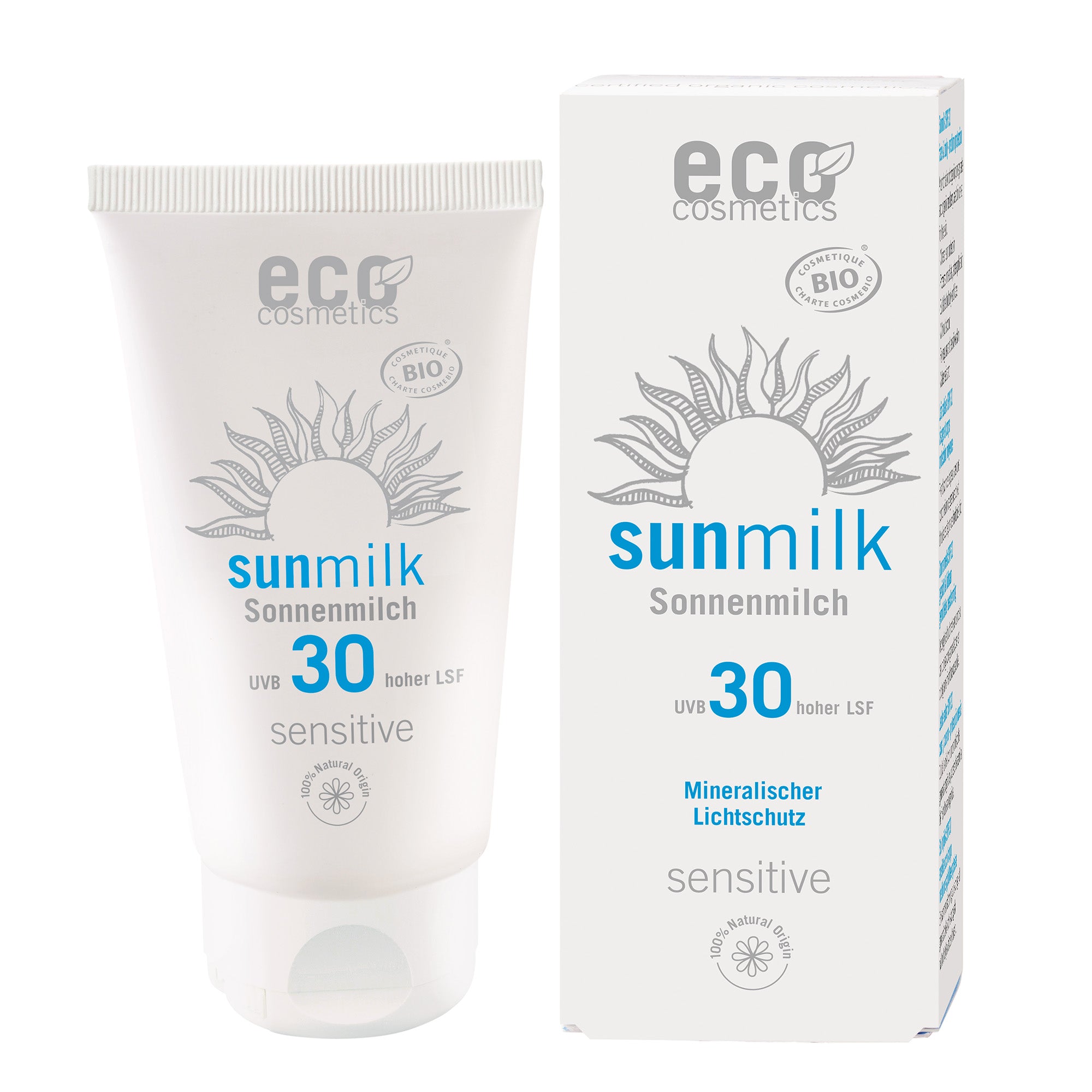 Eco Cosmetics Opalovací mléko SPF 30 Sensitive BIO (75 ml) - s přírodními minerálními filtry Eco Cosmetics