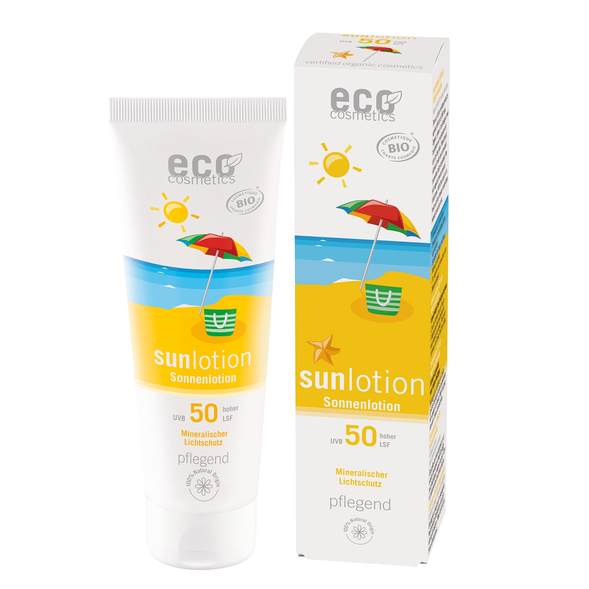 Eco Cosmetics Opalovací mléko SPF 50 BIO (125 ml) - s přírodními minerálními filtry Eco Cosmetics
