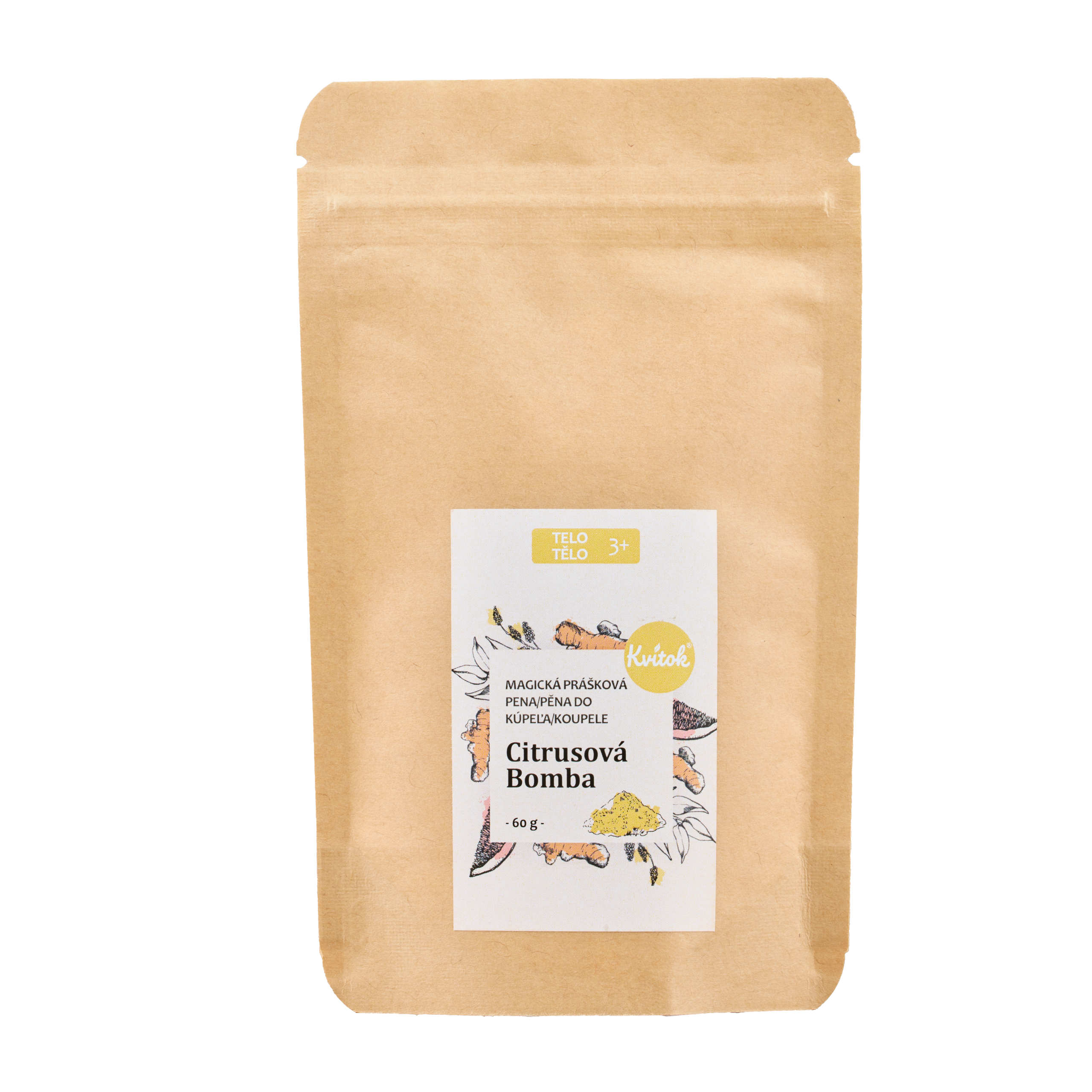 Kvitok Magická pěna do koupele Citrusová bomba - 60 g - krásně pění Kvitok