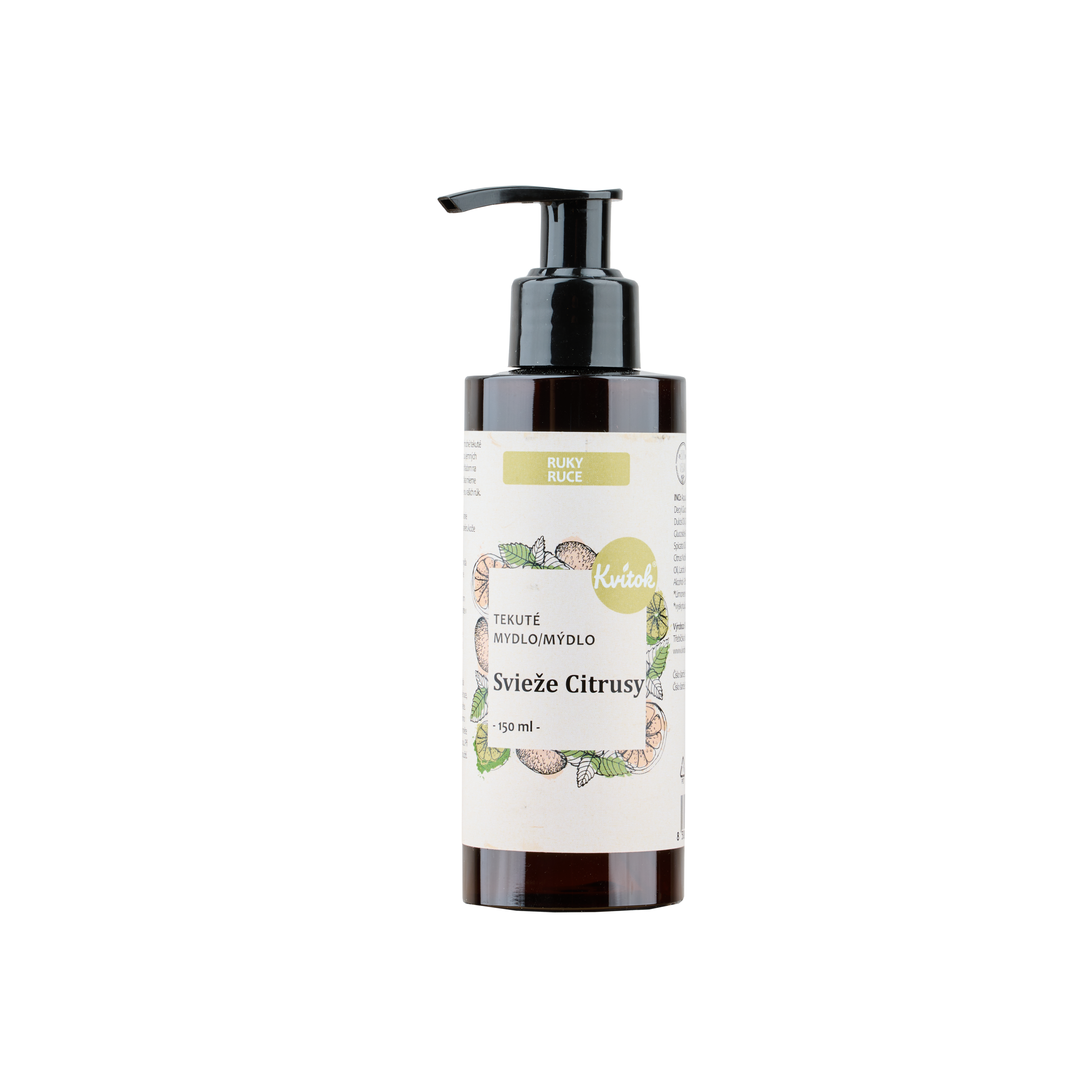 Kvitok Tekuté mýdlo Svěží citrusy (150 ml) - s mandlovým olejem Kvitok