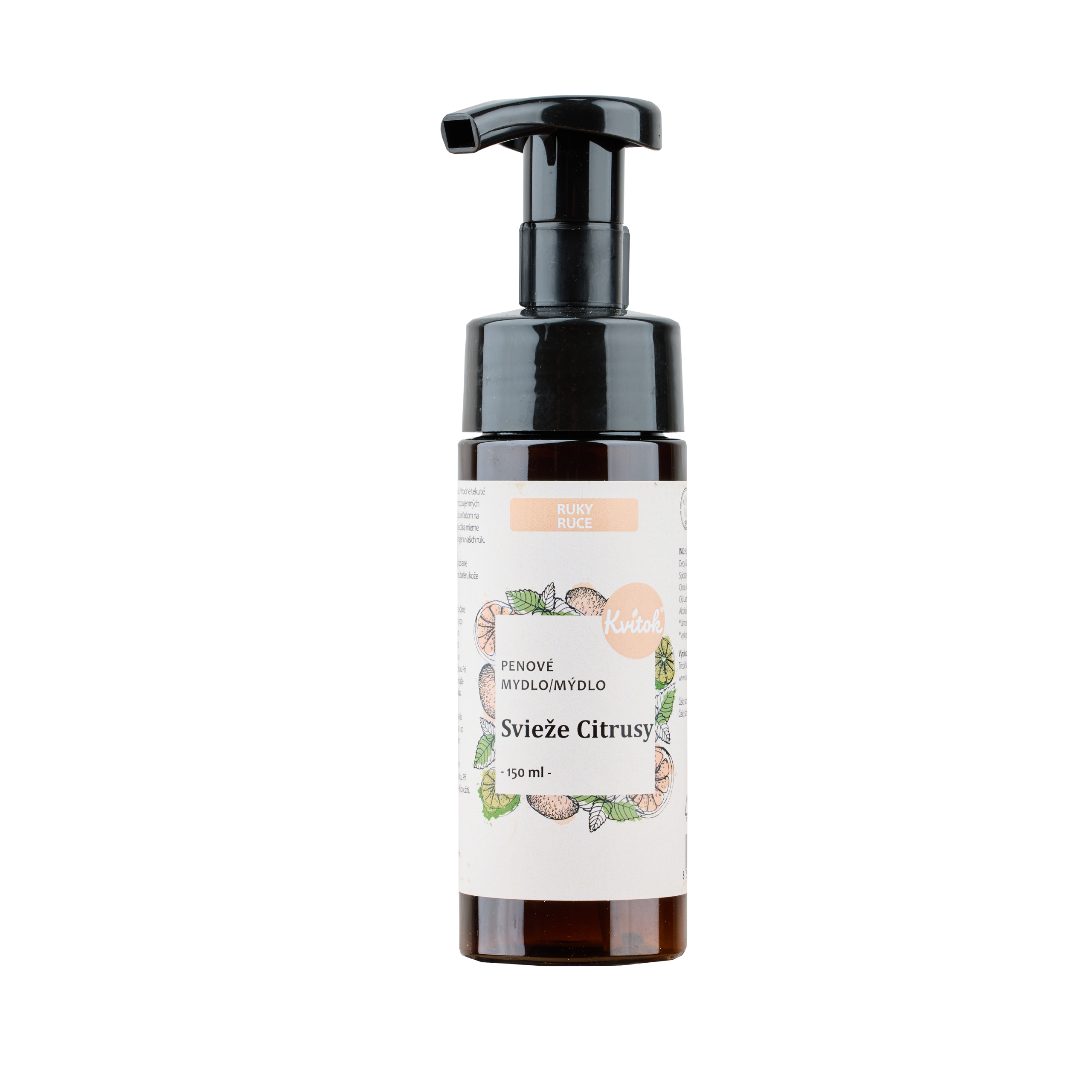 Kvitok Tekuté pěnové mýdlo Svěží citrusy (150 ml) - s krásnou svěží vůní Kvitok