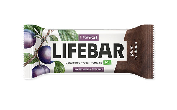 Lifefood Lifebar InChoco Tyčinka švestka RAW BIO (40 g) - bez přidaného cukru a sladidel Lifefood