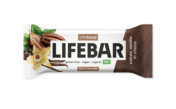 Lifefood Lifebar InChoco Tyčinka vanilková s kakaovými boby RAW BIO (40 g) - bez přidaného cukru a sladidel Lifefood