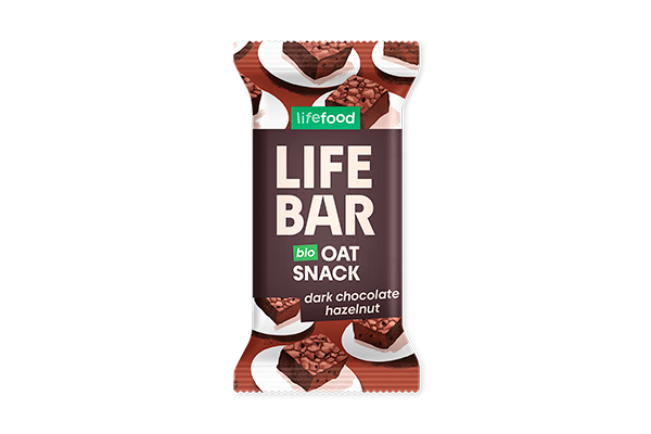 Lifefood Lifebar Oat snack Dark chocolate Hazelnut BIO (40 g) - bez lepku Lifefood