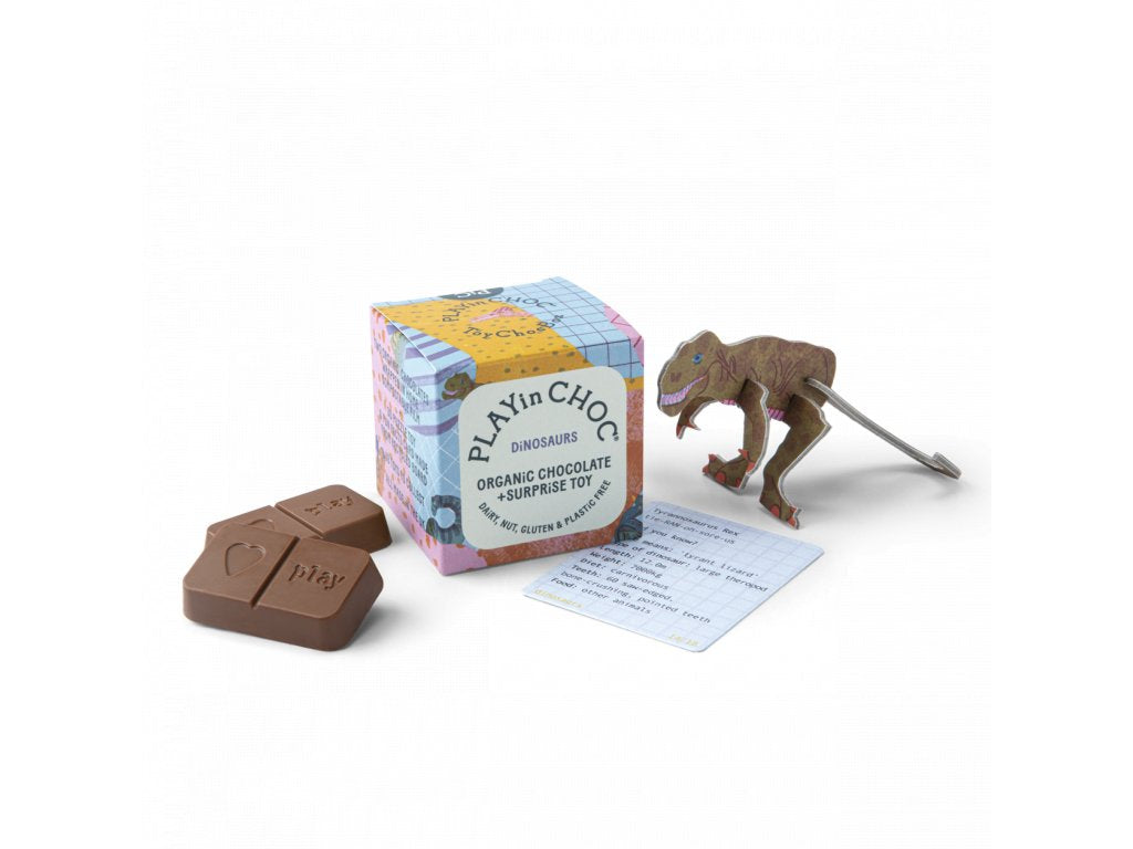 PLAYinCHOC Čokoláda Dinosauři BIO (20 g) - hravá svačinka PURO shop