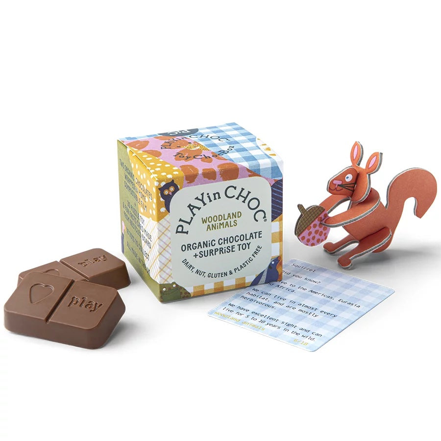 PLAYinCHOC Čokoláda Lesní zvířátka BIO (20 g) - hravá svačinka PURO shop