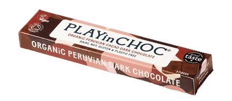 PLAYinCHOC Tmavá čokoláda Peru rostlinná BIO (30 g) - hravá svačinka PURO shop