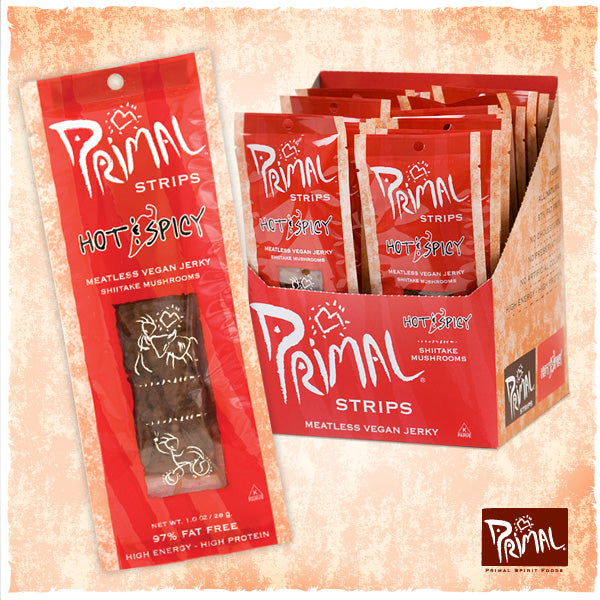 Primal Spirit Foods Jerky rostlinné - Hot & Spicy (28 g) - lehká svačinka do kapsy PURO shop