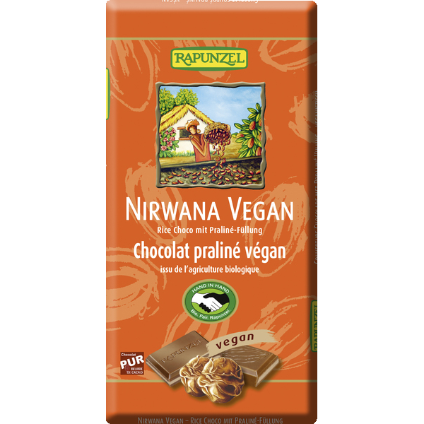 Rapunzel Tmavá čokoláda s nugátem Nirwana Noir BIO (100 g) - dokonale krémová i bez mléka PURO shop
