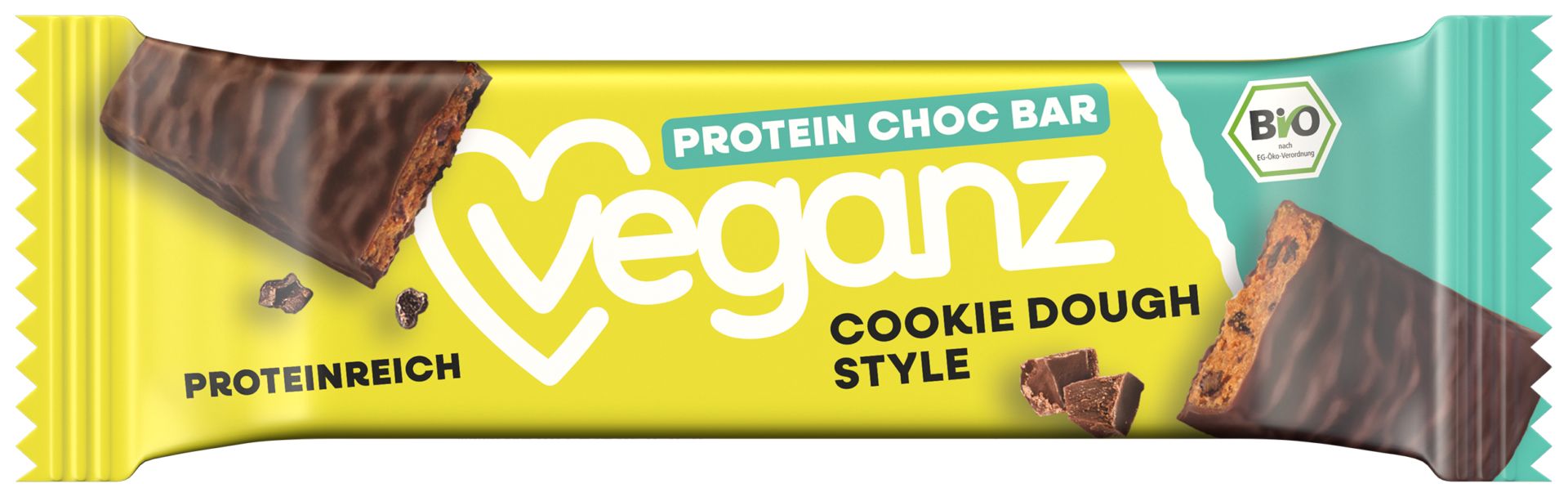 Veganz Proteinová tyčinka čokoládová - sušenkové těsto BIO (50 g) - rychlá svačinka PURO shop