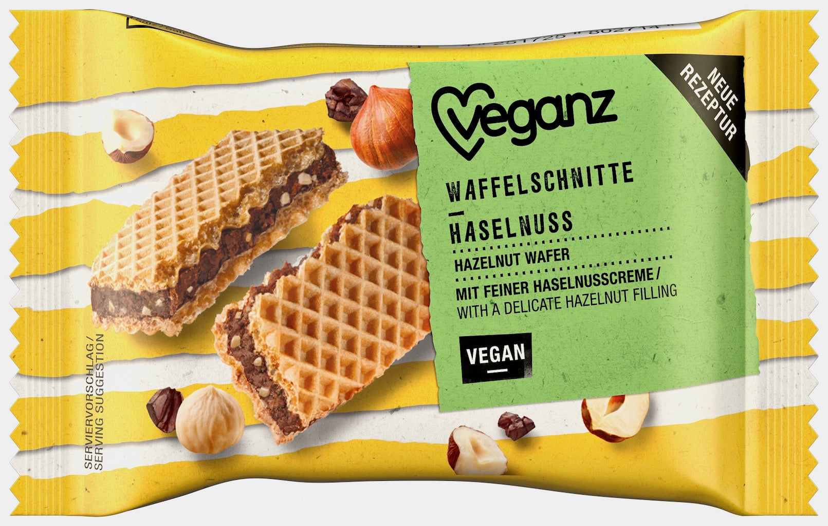 Veganz Vafle s oříškovou náplní (22 g) - praktická svačinka na cesty PURO shop