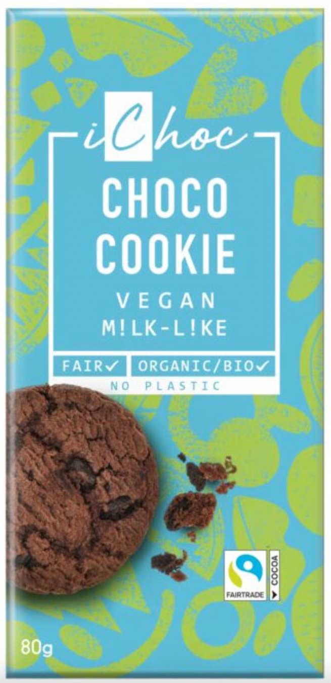 iChoc Čokoláda s kakaovými sušenkami BIO (80 g) - fair trade kvalita PURO shop