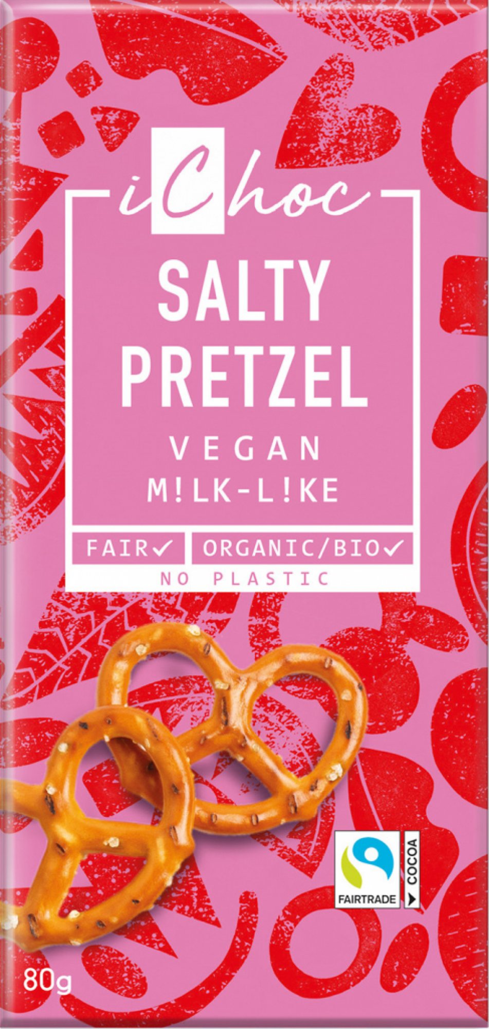 iChoc Čokoláda se slanými preclíky BIO (80 g) - fair trade kvalita PURO shop
