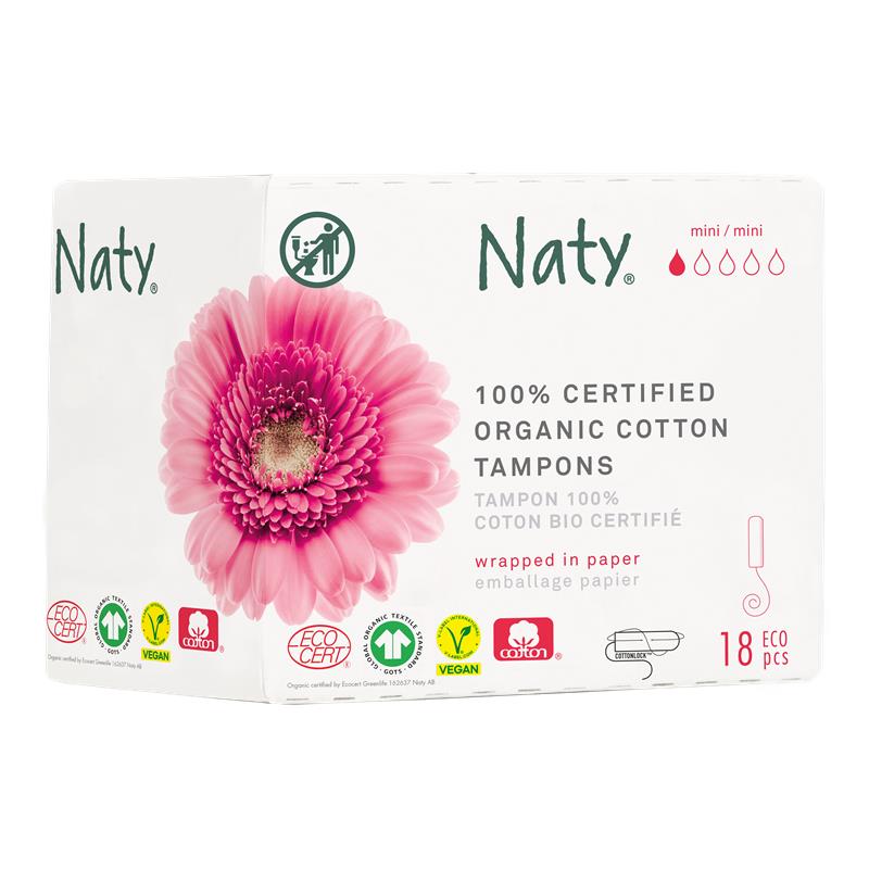 Eco by Naty Tampony Mini (18 ks) - 100% z biobavlny