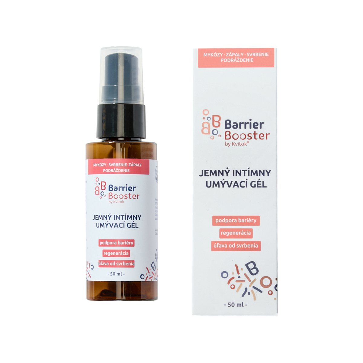 Kvitok Barrier Booster Jemný intimní mycí gel (50 ml) - udržuje přirozené ph 4.5 Kvitok