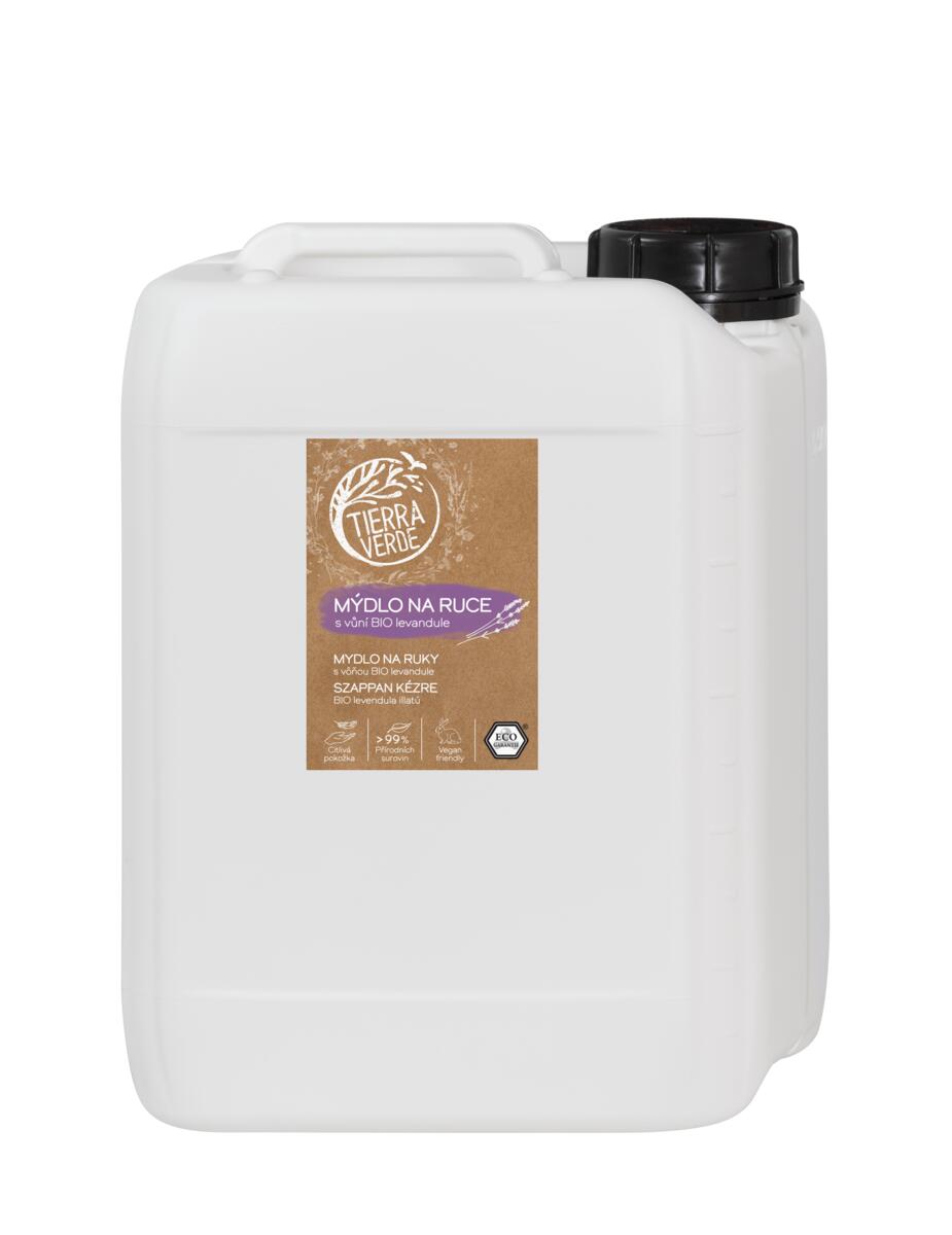 Tierra Verde Tekuté mýdlo na ruce - BIO Levandule - 5 l - s českým bio jitrocelem Tierra Verde