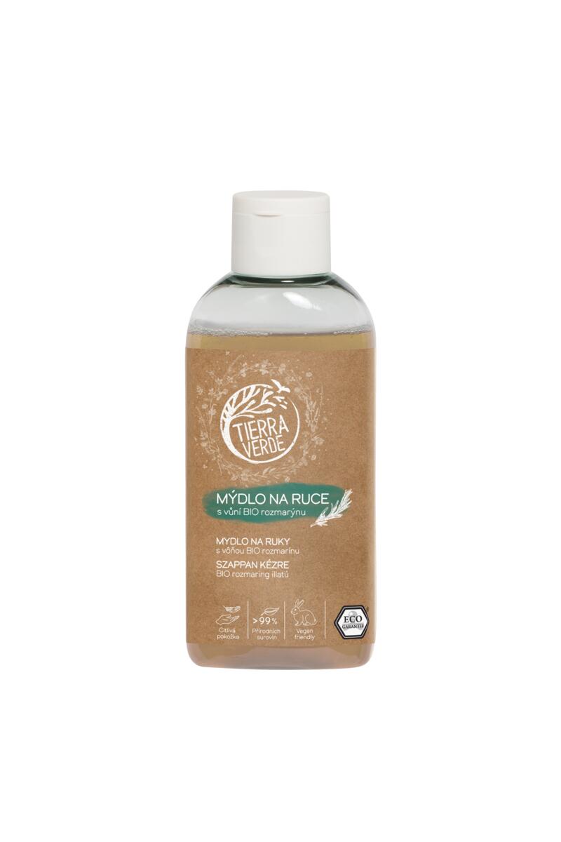 Tierra Verde Tekuté mýdlo na ruce - BIO Rozmarýn - 100 ml - s českým bio jitrocelem Tierra Verde