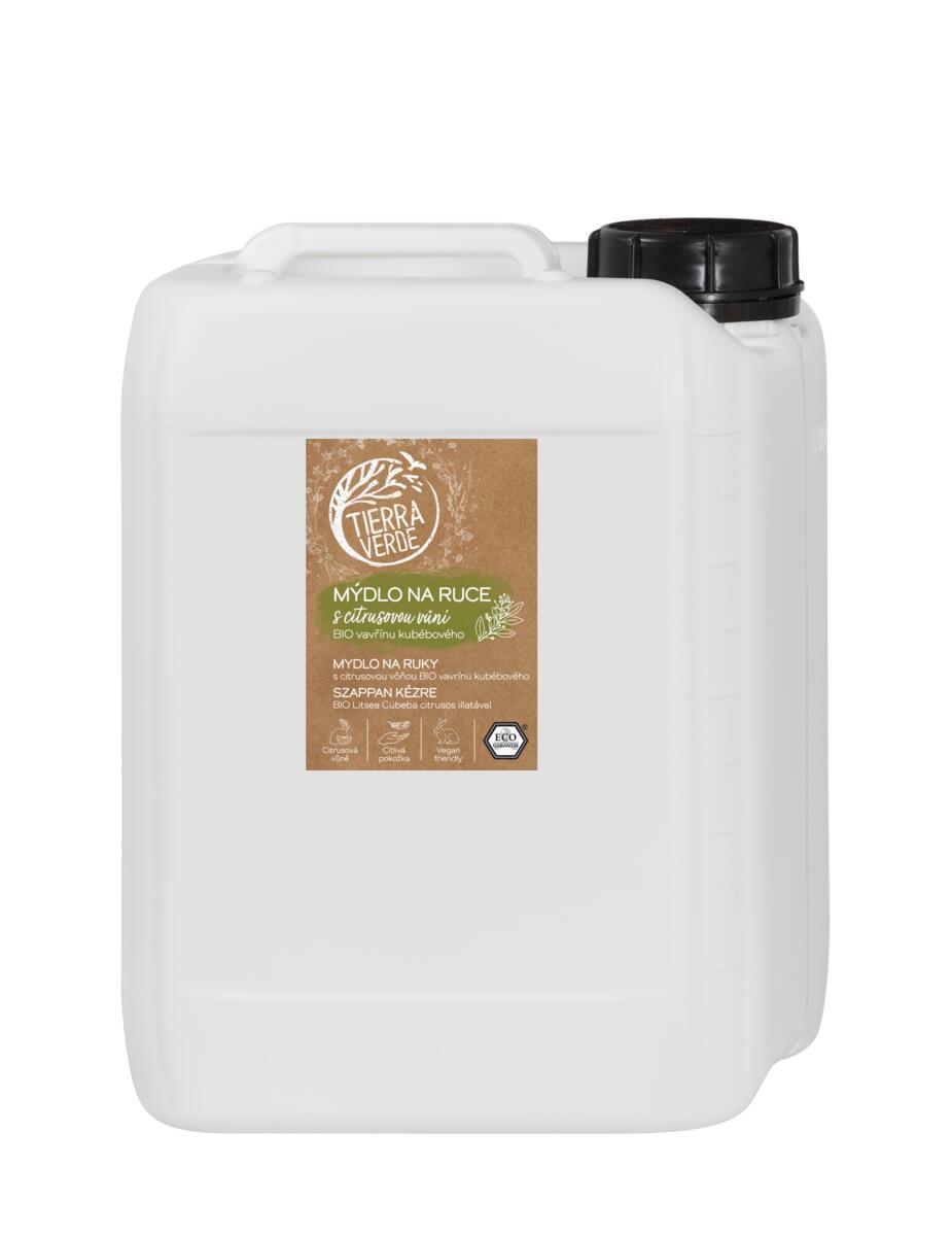Tierra Verde Tekuté mýdlo na ruce - BIO Vavřín - 5 l - s českým bio jitrocelem Tierra Verde