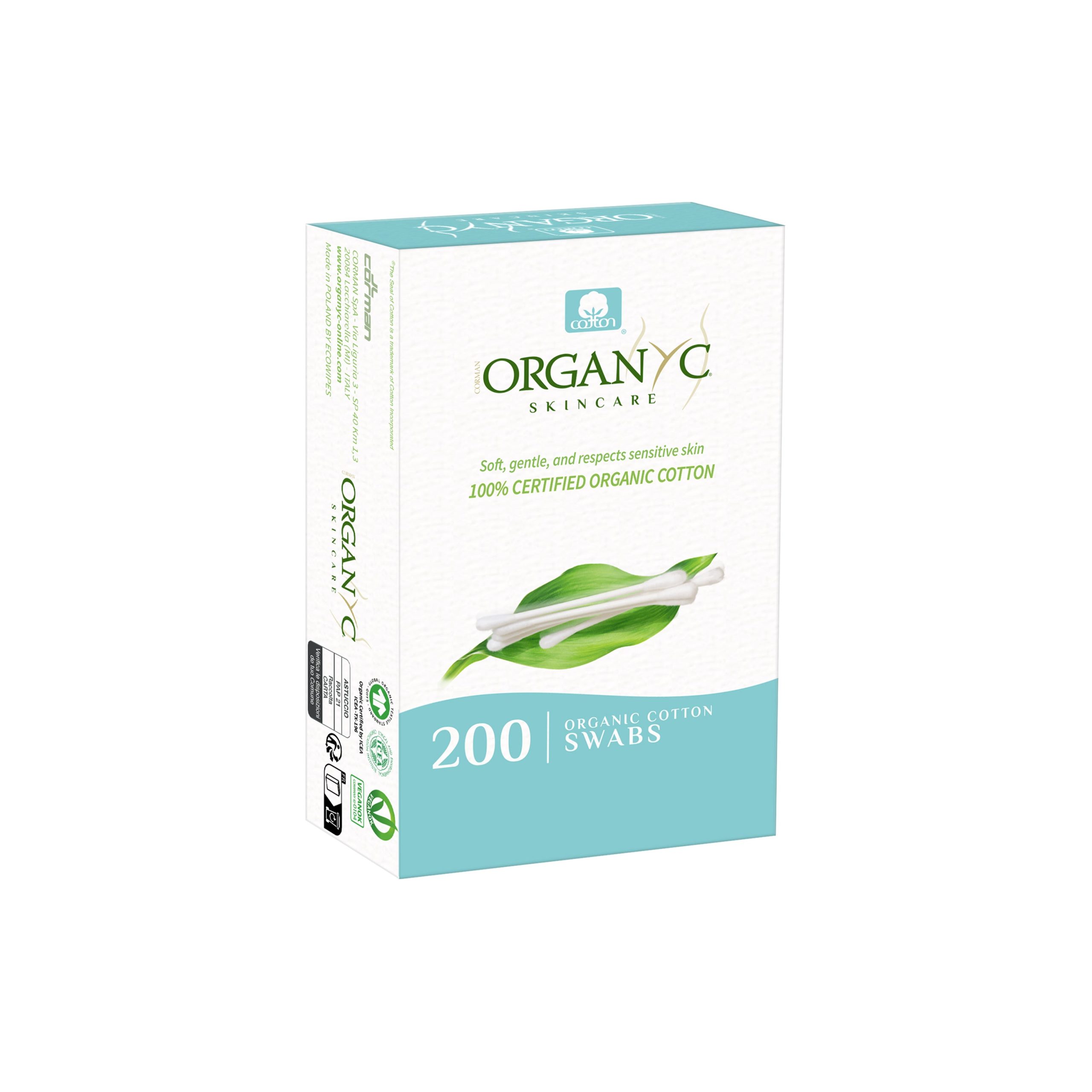 Čisticí tyčinky 200 ks BIO bavlna   ORGANYC Organyc