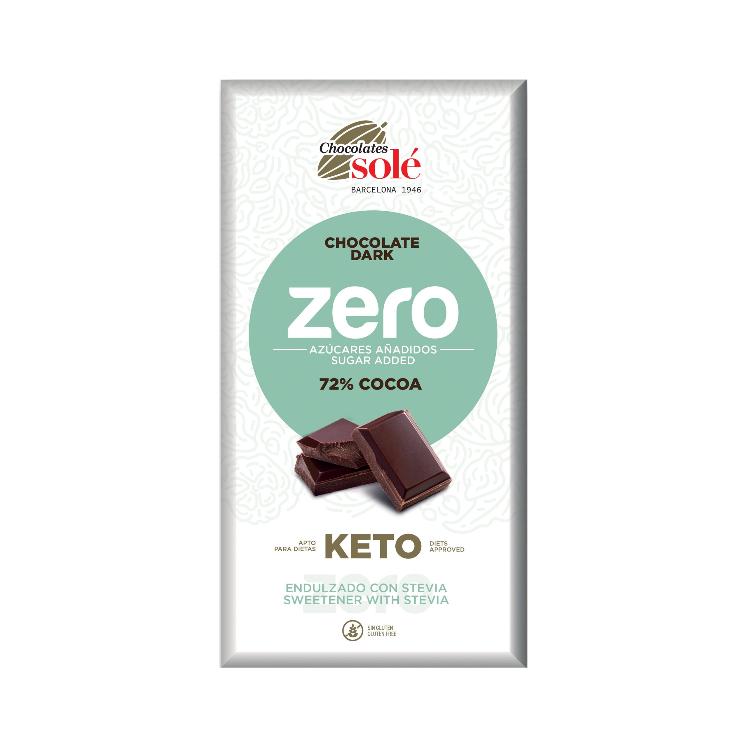 Čokoláda hořká 72 % se stévií bez cukru 100 g   SOLÉ SOLÉ