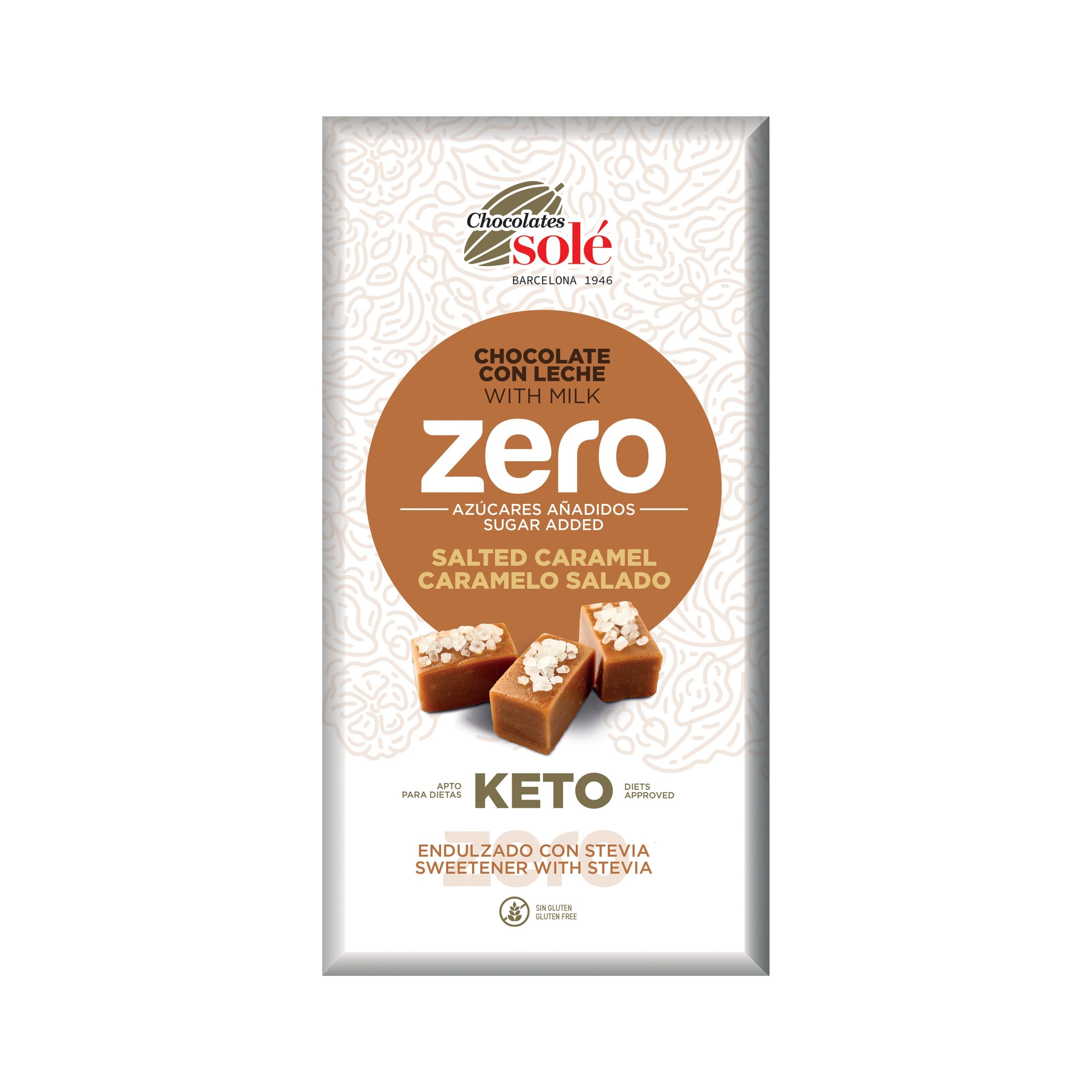 Čokoláda mléčná slaný karamel se stévií bez cukru 100 g   SOLÉ SOLÉ