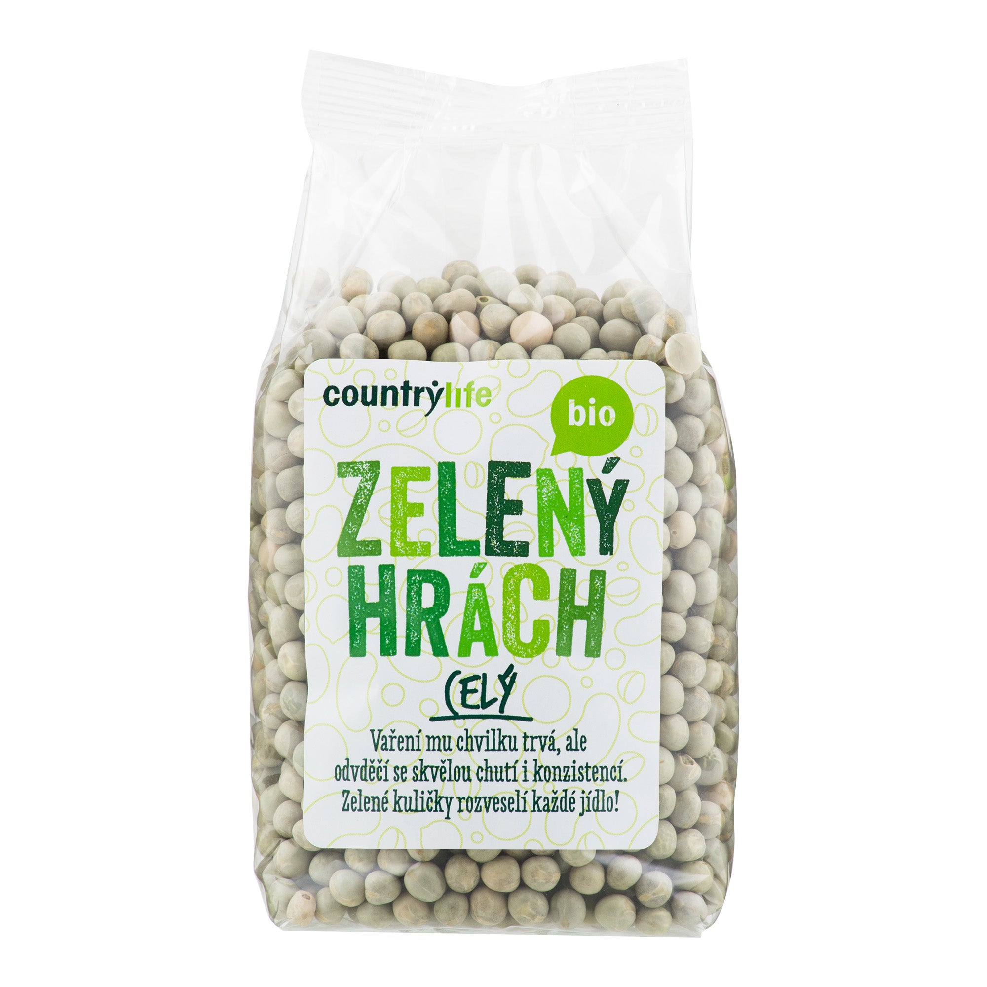 Hrách zelený celý 500 g BIO   COUNTRY LIFE Country Life