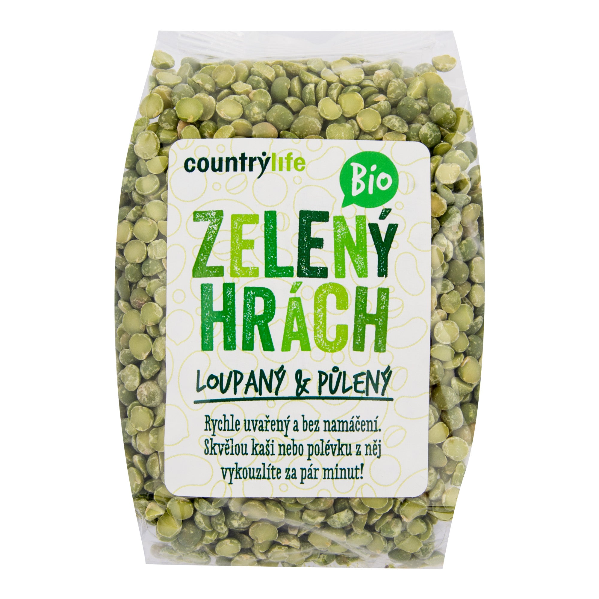Hrách zelený půlený 500 g BIO   COUNTRY LIFE Country Life