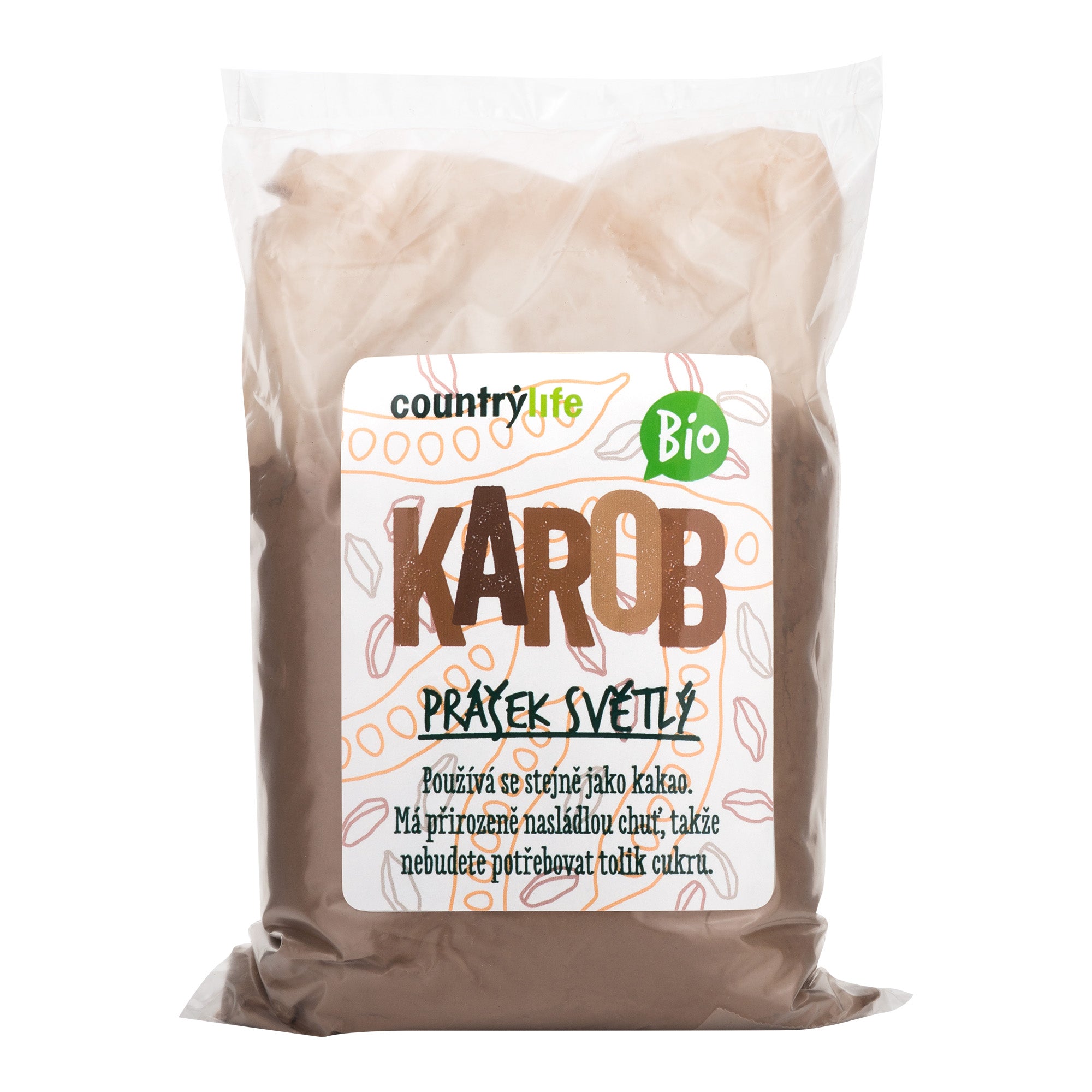 Karobový prášek světlý 500 g BIO   COUNTRY LIFE Country Life