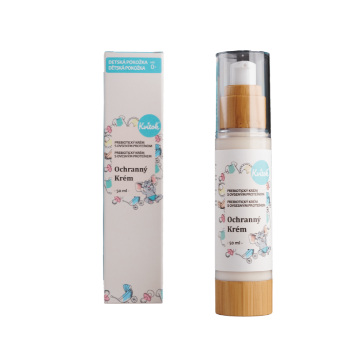 Kvitok Dětský prebiotický ochranný krém - celotělový s ovesným proteinem (50 ml) - pošk. obal - chrání před vnějšími vlivy Kvitok